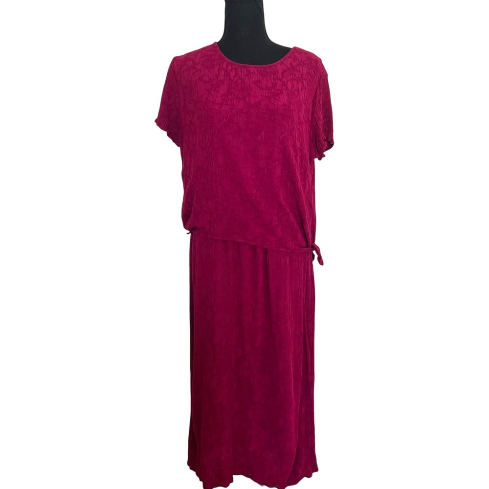 Always Caroline Womens Vintage Magenta Pink Jacquard Rayon Maxi Dress Size‎ 16